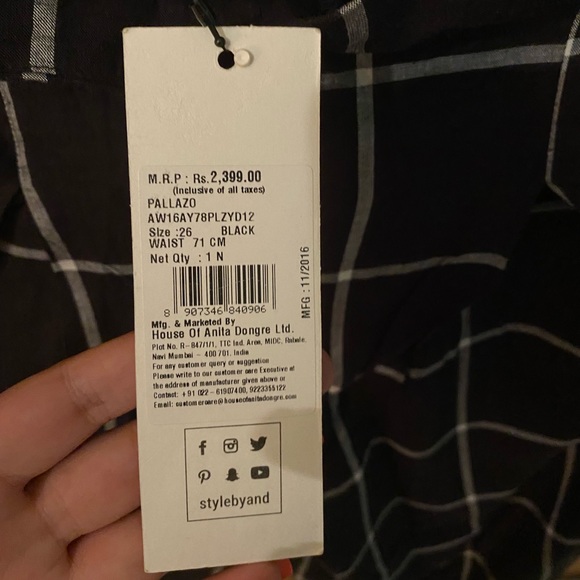 AND - checks culottes never worn with tags waist 26 - Picture 3 of 4